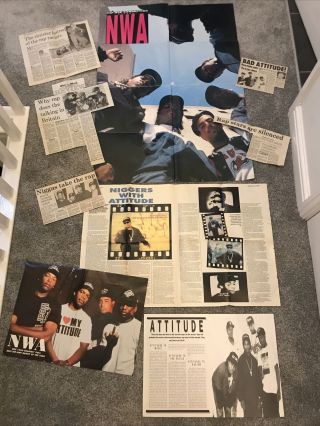 Nwa Rare Press / Poster / Clippings / Dr Dre Ice Cube Easy E Mc Ren Yella Hiphop