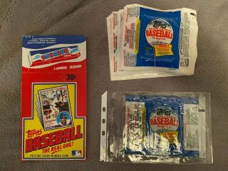 1983 Topps Baseball Empty Display Box With 39 Wrappers And Including Rare Var.