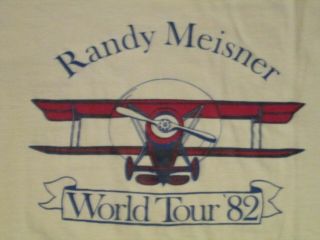 Randy Meisner Of The Eagles 1982 World Tour Vtg.  Tee Shirt L/42 - 44 Rare