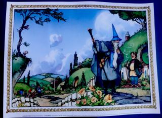 Lord Of The Rings David Wenzel Gandalf Bilbo Poster 1 Eclipse 1980s Vintage Rare 2