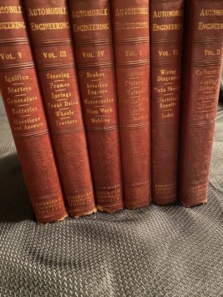 Vintage 1934 Ed - Complete 6 Volume Set Automobile Engineering Books - Very Rare