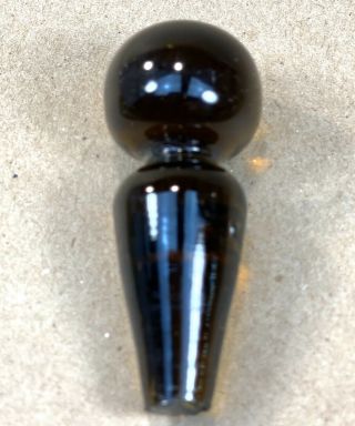 Vintage Rare Amber Glass Ball Knob Bottle Decanter Stopper 2.  25 "