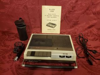 Rare Vintage Allied Cassette Tape Recorder,  Model 1250,  Early 1960s,  Parts/repair
