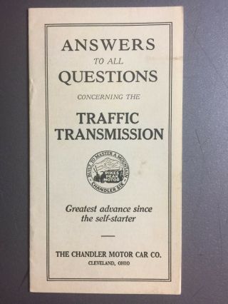 1924 Chandler Traffictransmission Showroom Advertising Brochure Rare Awesome