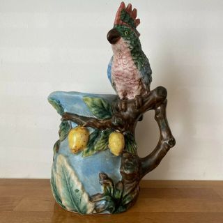 Rare Parrot Pitcher Pacific Rim Hand Painted Large