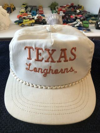 Rare Vintage Texas Longhorns “hook Em Horns” White Snapback Trucker Hat