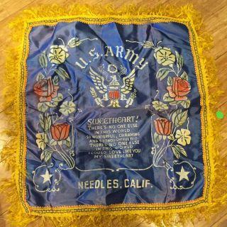 Rare Vintage Military U.  S.  Army Pillow Cover Ww2 U.  S.  Army Needles California Dl