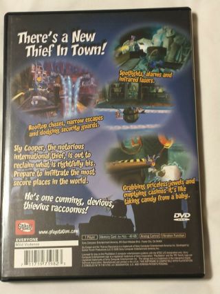 Sly Cooper and the Thievius Raccoonus Sony PlayStation 2 PS2 Game Rare and OOP 2