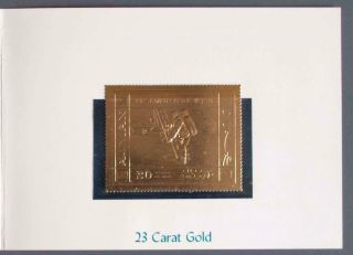 AJMAN 1968 SPACE,  RARE GOLD Booklet,  Stamp Moon Landing,  Arab Emirates 2