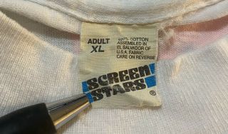 Newport Pleasure Vintage XL 80s Single Stitch White T - Shirt Screen Stars Rare 2