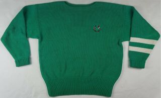 Rare Vtg Polo Ralph Lauren Cross Flags 1967 1987 Spell Out Sweater 90s Green L