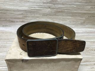 Rare Vintage Levi Strauss & Co.  1970s Leather Belt & Buckle Size 36