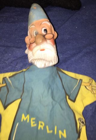 Rare Vintage Merlin The Magician Hand Puppet From Gund Walt Disney