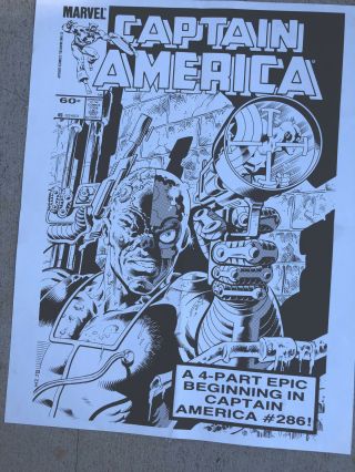Mike Zeck John Beatty Captain America Deathlok Promo Poster 1980s Vintage Rare
