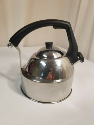 Tools Of The Trade Stainless Steel Whistling Tea Kettle.  Rare 2.  5 qt. 3
