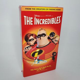 The Incredibles RARE VHS Disney Pixar Home Video OOP HTF Animation 2