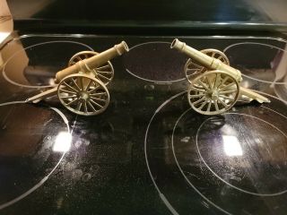Vintage 9” ×3 3 In Wheel Signal Cannon Brass Metal Toy Rare