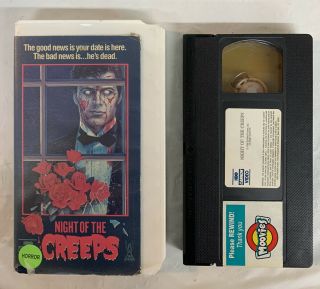 Night Of The Creeps Vhs Tom Atkins Comedy,  Horror,  Sci - Fi Rare Oop
