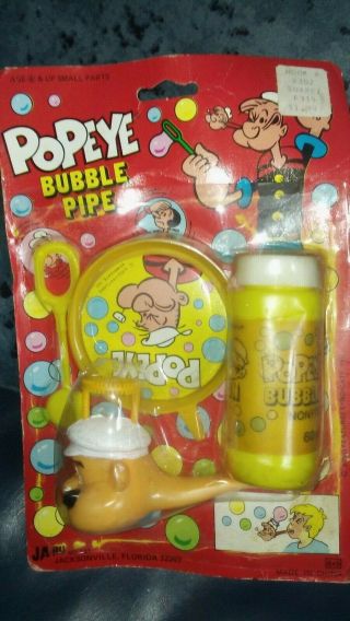 Vintage Popeye The Sailor Man Toy Bubble Pipe Still In Package Rare