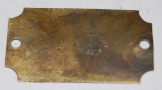 RARE VINTAGE PROPERTY OF LION OIL REFINING CO.  4479 BRASS TAG SIGN GAS PUMP 3