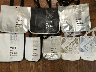 Lululemon Rare Silver,  Black,  Gold,  White Tote Shopper Bags – 4 Large,  4 Small