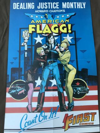 Howard Chaykin American Flagg Promo Poster Vintage First Comics 1985 Rare