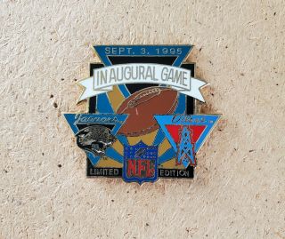 Rare Nfl 1995 Jacksonville Jaguars Inaugural Game Vs Houston Oilers Football Pin
