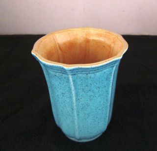 Rare Red Wing Art Pottery No.  M 1516 Light Blue Speckled Vase -