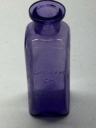 Rare Early Purple Larkin Co Buffalo Derma - Balm Embossed Glass Bottle 4.  5” Tall 2