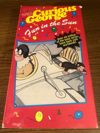 Curious George Fun In The Sun Vhs Vcr Video Tape Movie Cartoon Rare