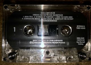 Halloween Iii 3 Soundtrack Cassette Tape Rare John Carpenter 1982
