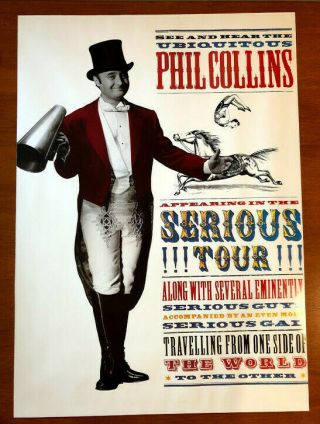 Rare PHIL COLLINS Seriously,  Live 1990 Serious World Tour Poster 19 x 26 ROLLED 2