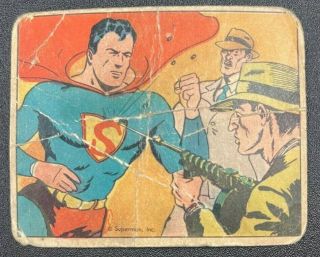 1940 Rare Superman Card Gum Superman Vs Bank Robbers 6 Set Break