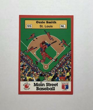 Rare Ozzie Smith 1989 Main Street Baseball Card Game With Bar Code Sticker
