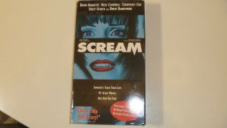 Scream Drew Barrymore Blue Cover Variant Rare Vhs Tape Horror Wes Craven 90s