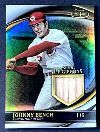2020 Topps Gold Label Johnny Bench Bat Card Ebay 1 Of 1 1/1 Rare /5 Mlb Legends