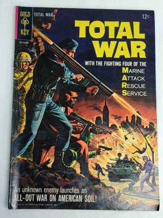 1965 Gold Key M.  A.  R.  S Patrol Total War 1 Silver - Age Comic Book Vf - Fn Rare