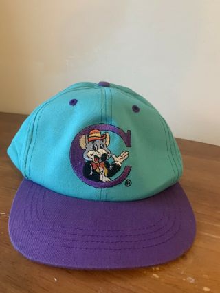 Rare Vintage 1994 Chuck E Cheese Hat Blue And Purple