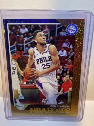Ben Simmons 2018 - 19 Panini Hoops 186 Gold Parallel 05/10 Very Rare Only 10