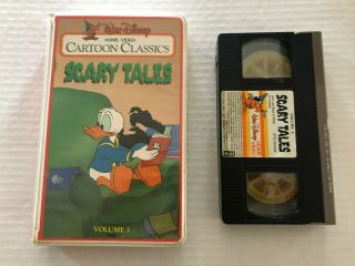 Walt Disney Home Video Scary Tales Volume 3 Vhs Rare Old Clam Shell Case
