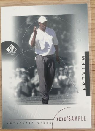 2001 Upper Deck Tiger Woods Rc Sp Authentic Xxxx/sample Preview Rc 21 Rare Hot