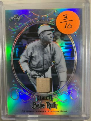 2019 Leaf Metal Babe Ruth Silver Game Seat Ys - 07 3/10 Jersey Number Very Rare