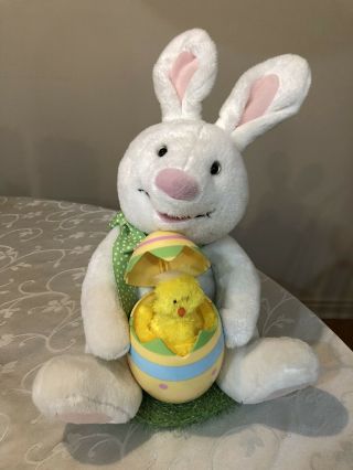 Rare Hallmark Plush Rockin Rabbit Easter Bunny & Chick Singing Great
