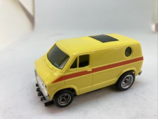 Vintage Aurora Afx Slot Car Dodge Street Van In Yellow Rare