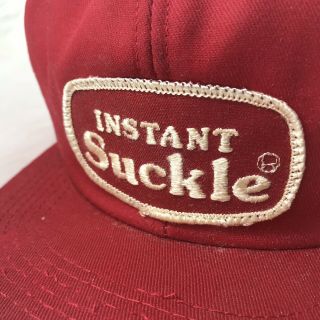 Rare Vintage Instant Suckle Flat Bill Dairy Farmer Hat Drinking Party Snapback 2
