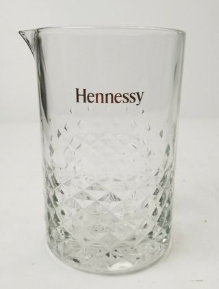 Rare Vintage Hennessy Bar Spouted Pitcher Barware Libbey Glass Diamond Pattern