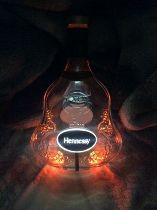 Hennessy X.  O Empty Bottle With Light,  70c ‘rare’