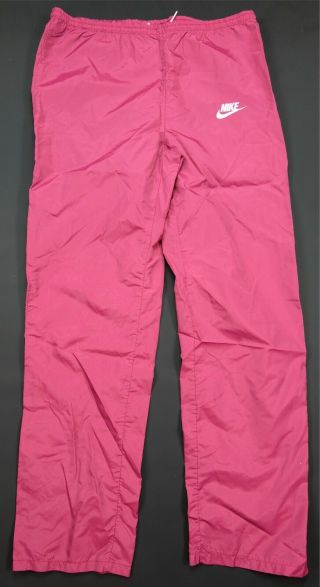 Rare Vtg Nike Sportswear Spell Out Swoosh Nylon Track Pants 70s 80s Orange Tag L