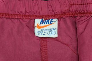 Rare VTG NIKE Sportswear Spell Out Swoosh Nylon Track Pants 70s 80s Orange Tag L 3