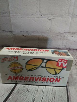 Ambervision Vintage Aviator Sun Glasses Sunglasses Tv Rare Factory